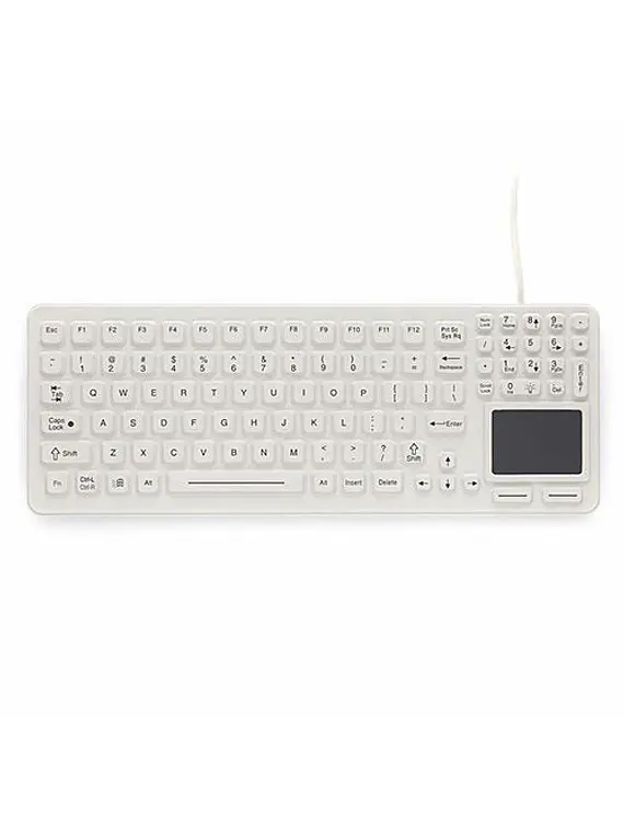 iKey SLK-97-TP - Teclado Selado com Touchpad Integrado e Retroiluminação (Branco)