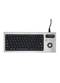 iKey DT-810-TB - Teclado Compacto em Aço Inoxidável com Trackball Integrado