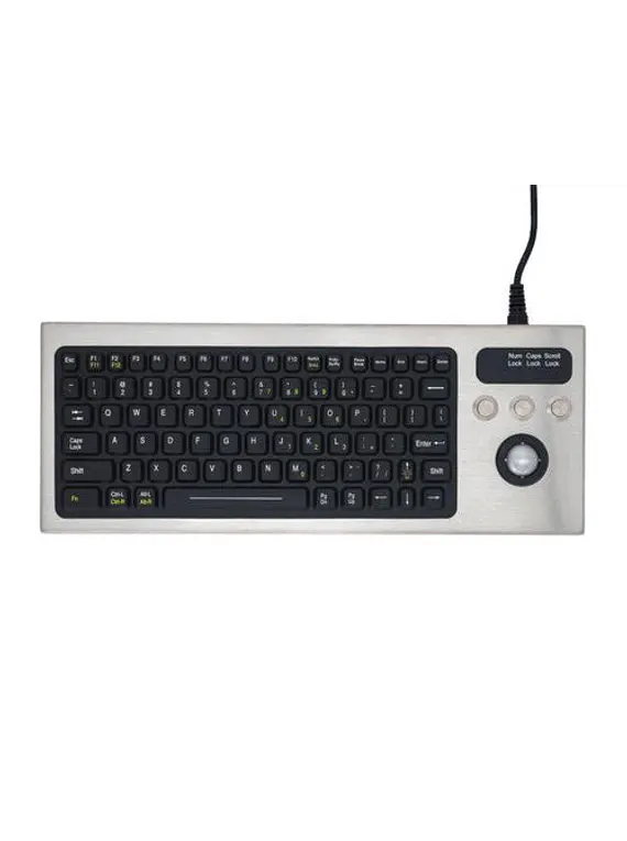 iKey DT-810-TB - Teclado Compacto em Aço Inoxidável com Trackball Integrado