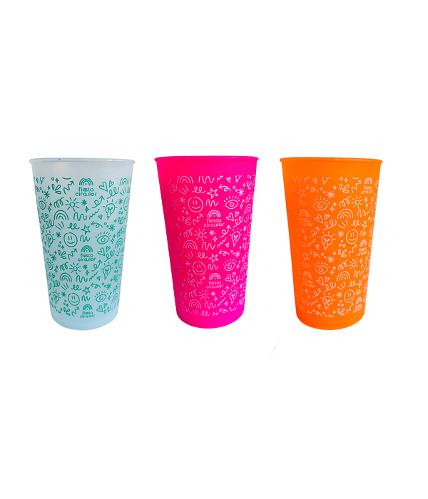 Pack 50 vasos reutilizables 500 ml