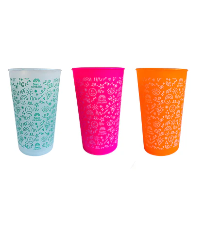 Pack 50 vasos reutilizables 500 ml