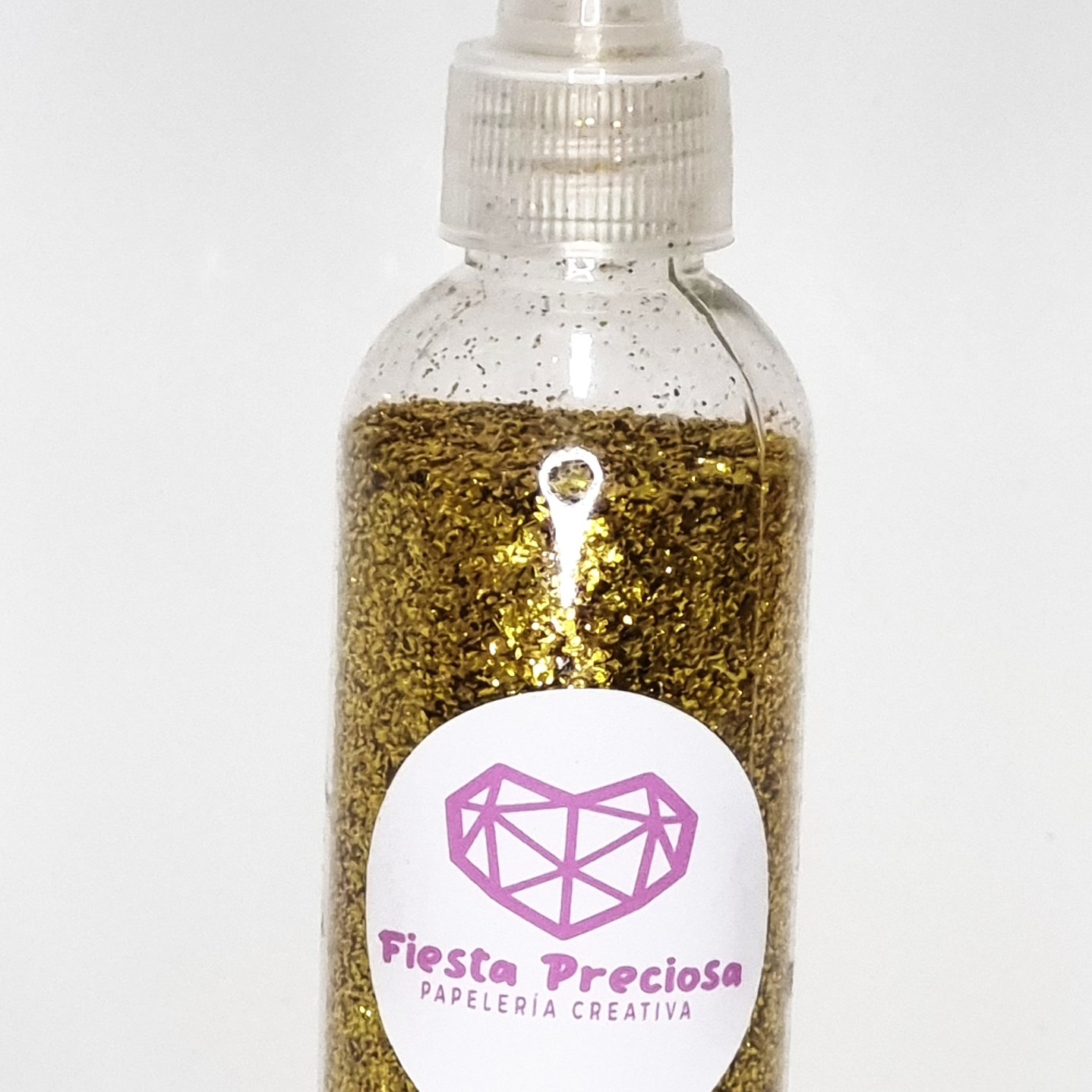 Purpurina Escarcha Glitter Grueso Dorado Con Dosificador 1