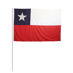 Bandera Chilena 45x30cm Con Varilla 3 Uni