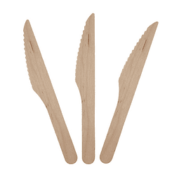 Cuchillo De Madera Biodegradable 10 Uni
