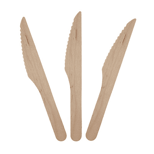 Cuchillo De Madera Biodegradable 10 Uni