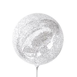 Globo Transparente 20" Glitter Plateado 1 Uni