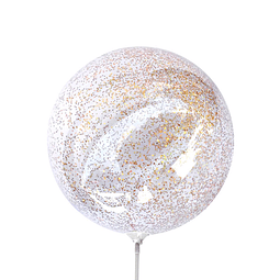 Globo Transparente 20" Glitter Dorado 1 Uni