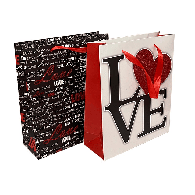 Bolsa De Regalo Love Glitter Mediana 1 Uni