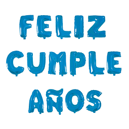 Globo Letras Azules "Feliz Cumpleaños" 1 Uni