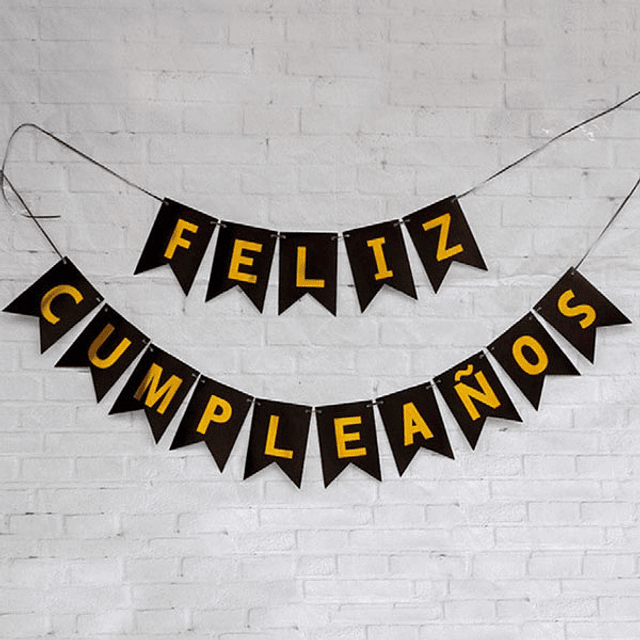 Guirnalda Banderin Feliz Cumpleaños Negra 3M 1 Uni