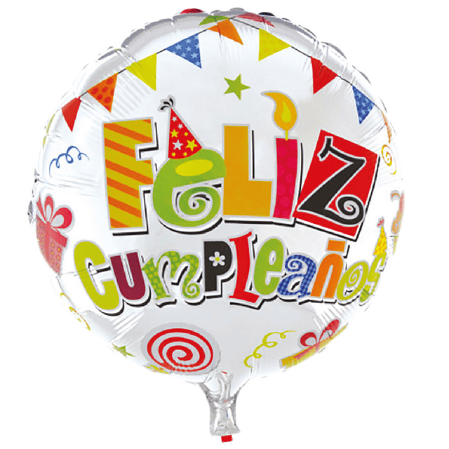 Globo 18" Feliz Cumpleaños Banderines 1 Uni