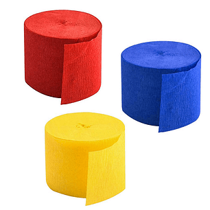 Festón Decorativo 5Cm  Amarillo / Azul / Rojo 6 Uni