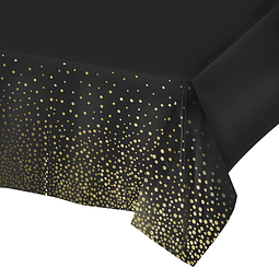 Mantel Negro Dots Metal Dorado 1 Uni