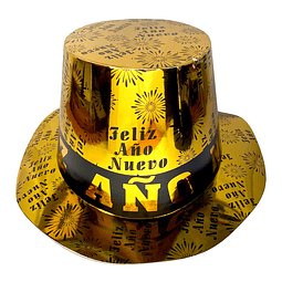 Sombrero Cartulina Feliz Año Nuevo Dorado 1 Uni