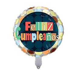 Globo 18" Feliz Cumpleaños Letras Colores 1 Uni