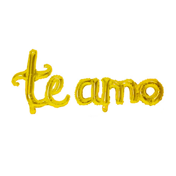 Globo Te Amo Cursiva Dorado 1 Uni
