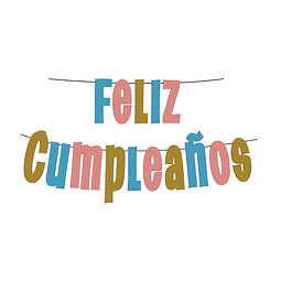 Guirnalda Feliz Cumpleaños Dor/Cel/Ros 1 Uni