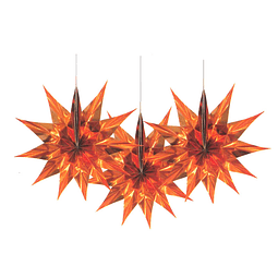 Deco Estrellas Metal Naranja 6 Uni