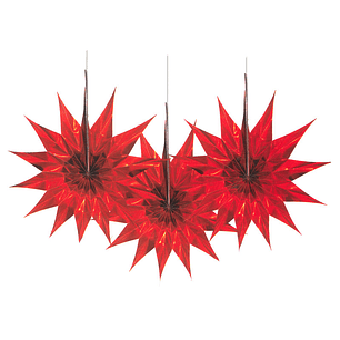 Deco Estrellas Metal Rojo 6 Uni