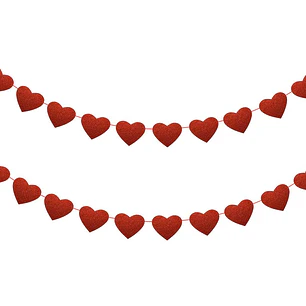 Guirnalda Corazones Metálicos Rojo 1 Uni