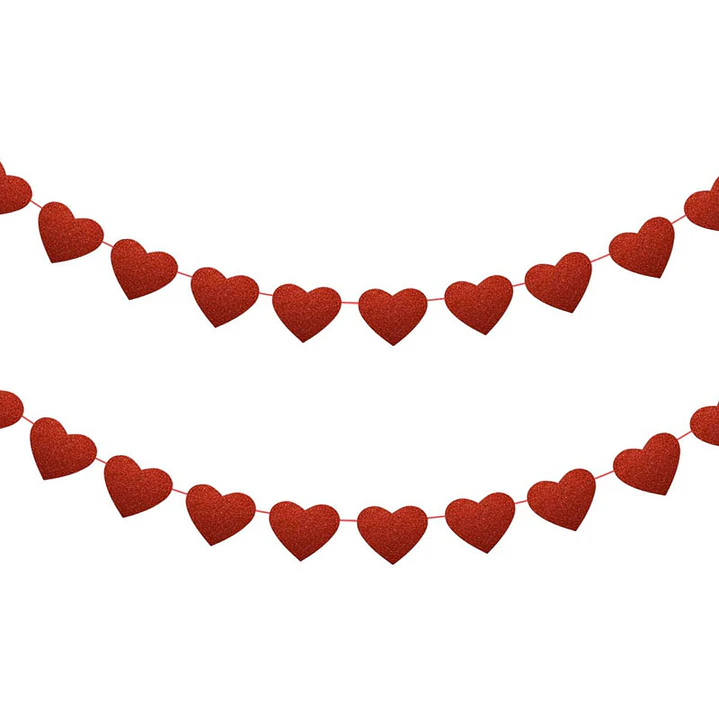 Guirnalda Corazones Metálicos Rojo 1 Uni