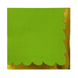 Servilleta 33X33Cm Verde Lima Borde Dorado 1 Uni