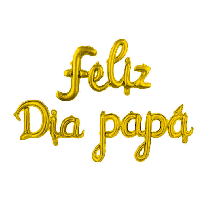 Globo Feliz Día Papá Cursiva Dorado 1 Uni