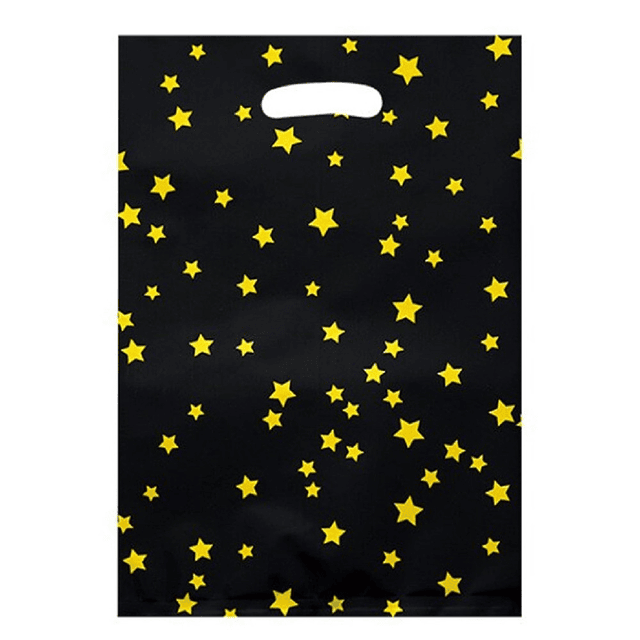 Bolsa Stars Metalizada Negro 10 Uni