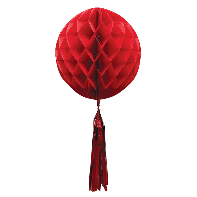 Deco Papel Bola Con Porra Rojo 30CM 1 Uni