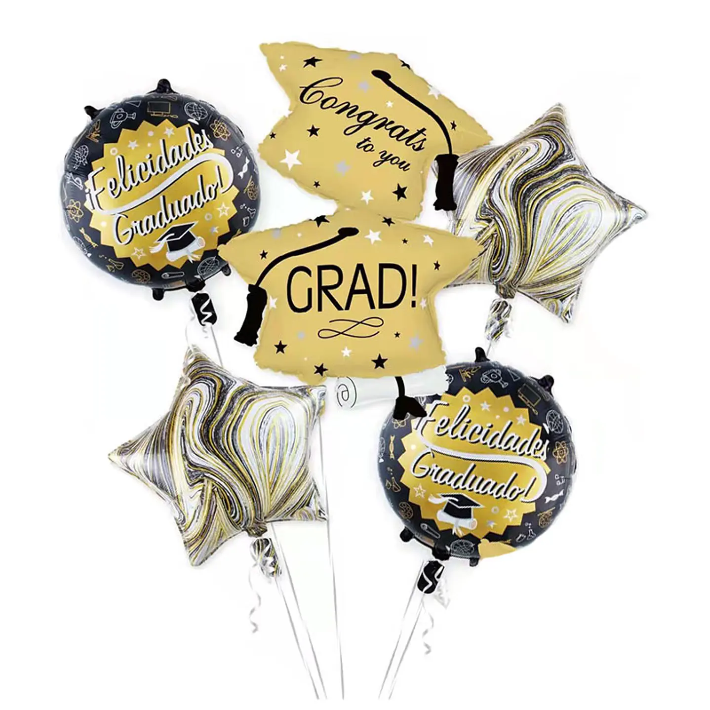 Set 5 Globos Felicidades Graduado 
