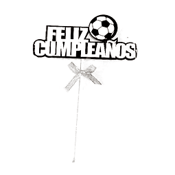 Topper Feliz Cumpleaños Pelota Fútbol 1 Uni