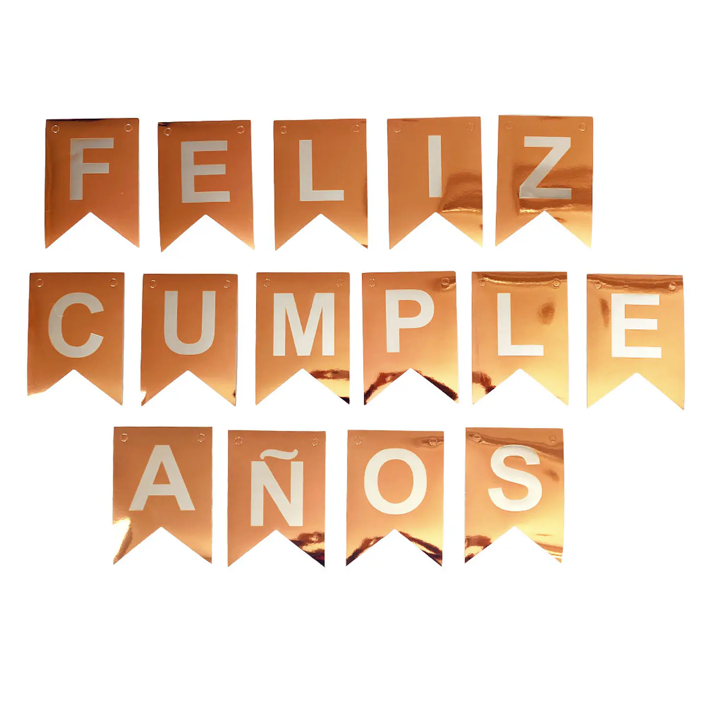 Guirnalda Cobre Feliz Cumpleaños Plateada 1 Uni
