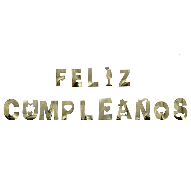 Guirnalda Feliz Cumpleaños Dorado Diseños 1 Uni