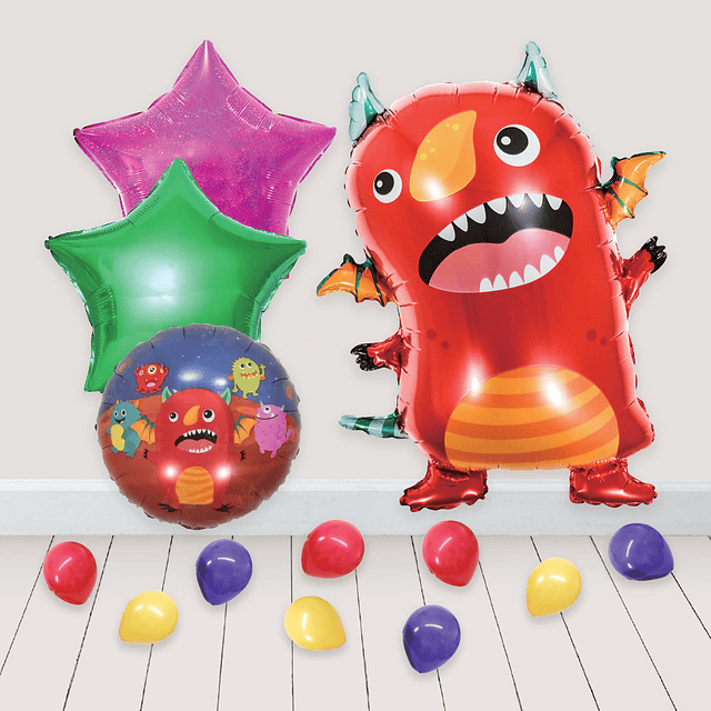 Set 13 Globos Deco Monstruo Rojo 1 Uni