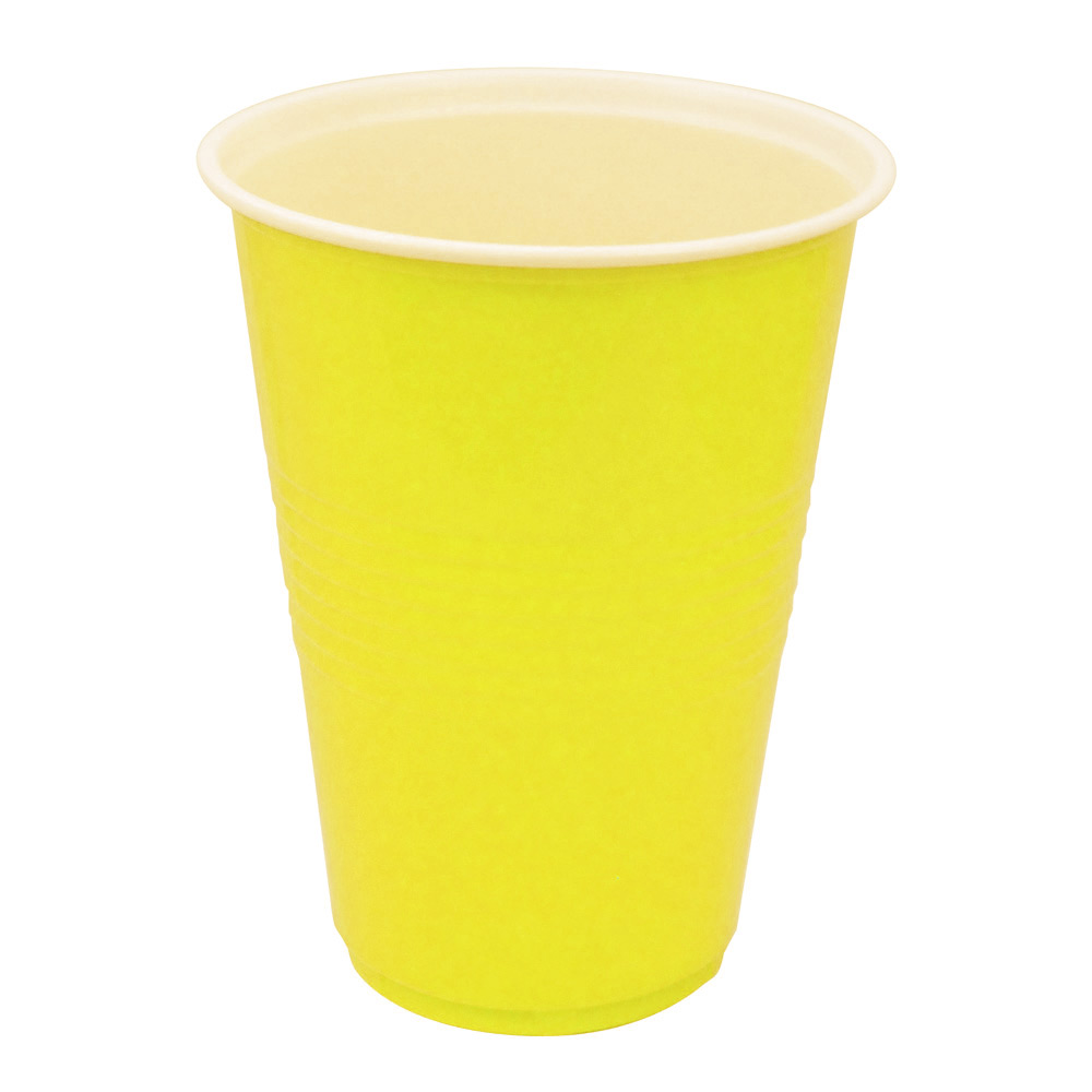 Vaso Plástico 450ML Amarillo Blanco 10 Uni