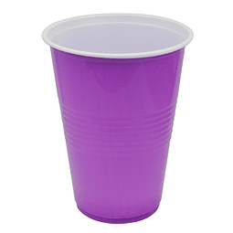 Vaso Plástico 450ML Morado Blanco 10 Uni