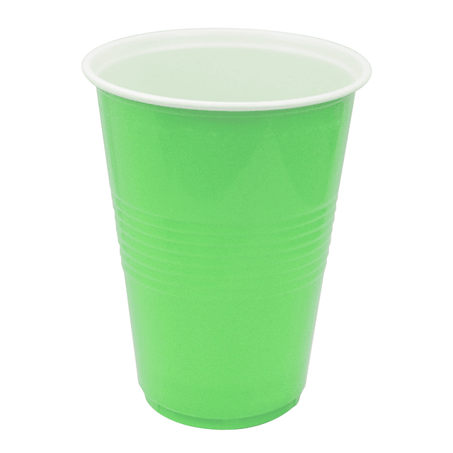 Vaso Plástico 450ML Verde Lima Blanco 10 Uni