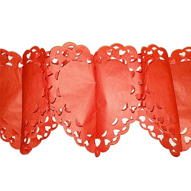 Guirnalda Corazón Broderie Rojo 3M 1 Uni