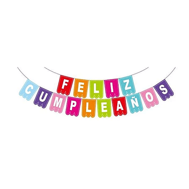 Banner Banderínes Feliz Cumpleaños Color 1 Uni