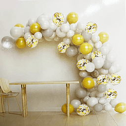 Arco 100 Globos Dorado/Plateado