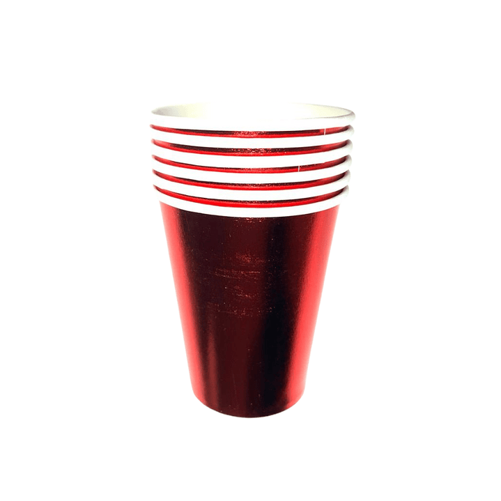 Vaso Metal Effect Rojo 6 Uni