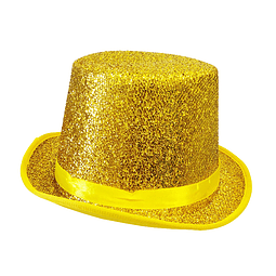 Sombrero Copa Dorado Glitter1 Uni
