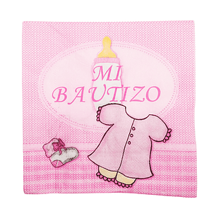 Servilleta Mi Bautizo Rosado 20 Uni