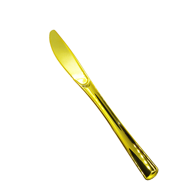 Cuchillo Plástico Dorado 20cm 12 Uni