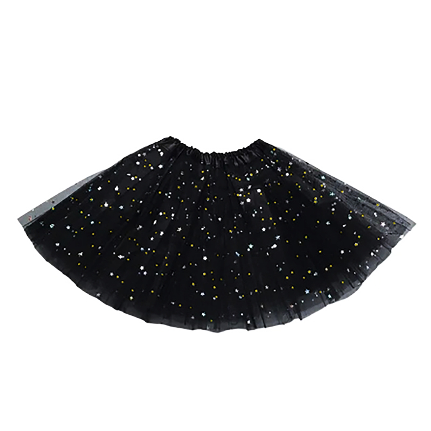 Tutu Negro Glitter Dorado 1 Uni