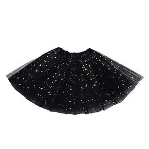 Tutu Negro Glitter Dorado 1 Uni