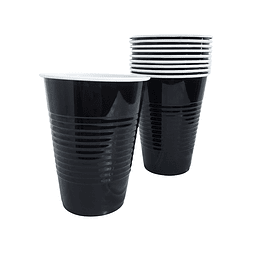 Vaso Plástico 450ml Negro Blanco 10 Uni