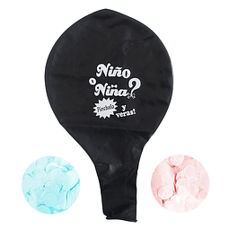 Globo Latex 18" ¿Niño/a? Negro/Blanco 1 Uni