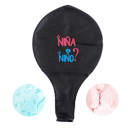 Globo Latex 18" ¿Niño/a? Negro/Colores 1 Uni