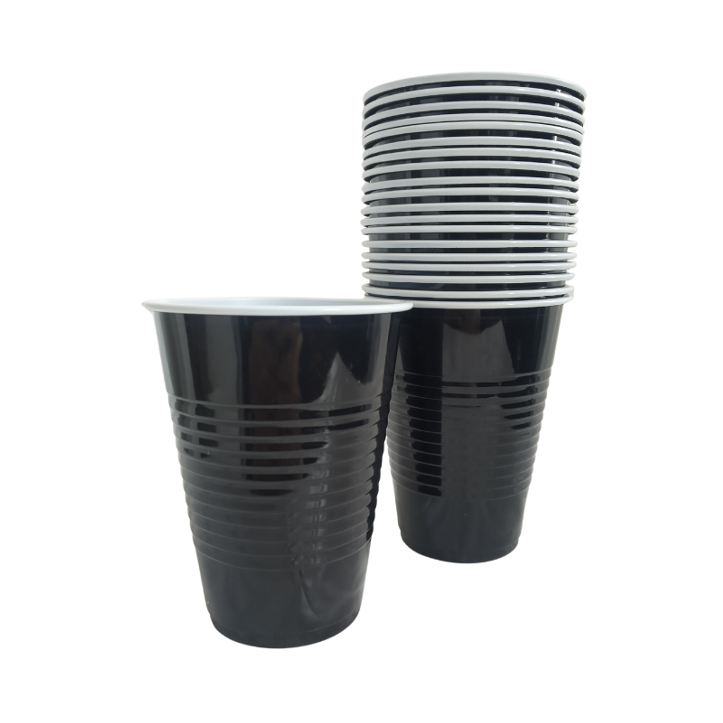 Vaso Plastico 450ml Negro Blanco 20 Uni